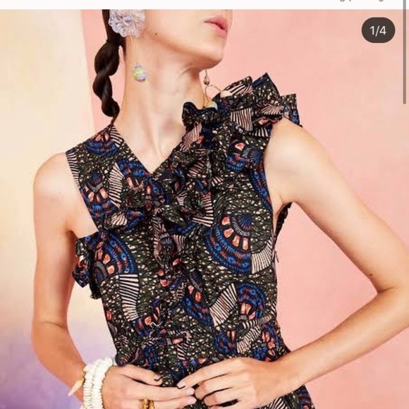 NWT Ulla Johnson Iliana Poplin Ruffle Mini Dress - Picture 3 of 9